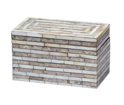 Jamie Young Roosevelt Small Mother-of-pearl Box In Brown