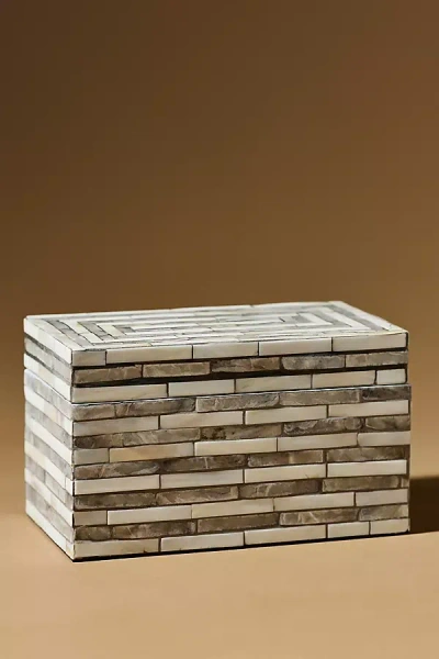 Jamie Young Roosevelt Grey Mother-of-pearl Decorative Box In Brown