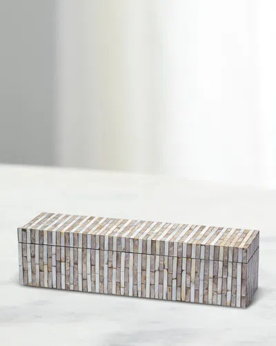 Jamie Young Roosevelt Large Mother-of-pearl Box In Grey