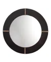 Jamie Young Round Cross Stitch Mirror In Brown