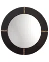 Jamie Young Round Cross Stitch Mirror In Brown