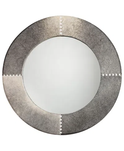Jamie Young Round Cross Stitch Mirror In Brown