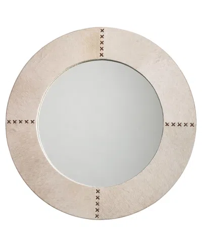 Jamie Young Round Cross Stitch Mirror In Neutral