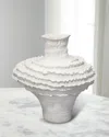 Jamie Young Ruffle Ceramic Decorative Vase In White