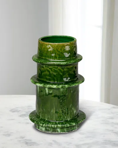 Jamie Young Saturn Medium Vessel, 11" In Green
