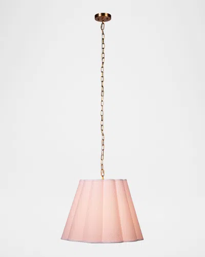 Jamie Young Scalloped 24" Hanging Pendant In White Linen
