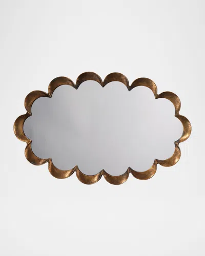 Jamie Young Scalloped Mirror In Brass