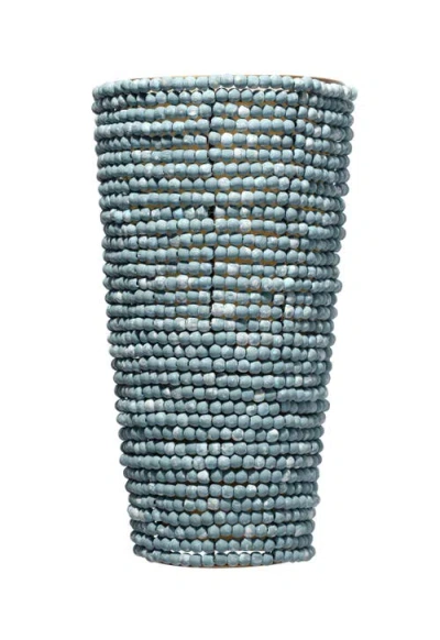 Jamie Young Seawall 1-light Beaded Cone Wall Sconce, Blue