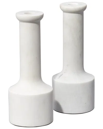 JAMIE YOUNG JAMIE YOUNG SET OF 2 TRUMPET MARBLE CANDLESTICKS