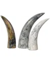 Jamie Young Set Of 3 Variegated Horn Decorative Objects
