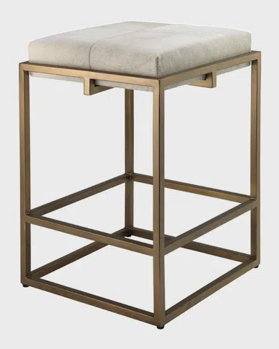 Jamie Young Shelby Hair Hide Counter Stool In Brown