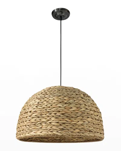 Jamie Young Shoreline Seagrass Pendant In Tan