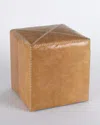 Jamie Young Small Buff Leather Ottoman