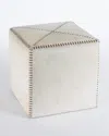 Jamie Young Hair On Hide Ottoman In White