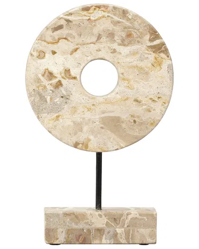 Jamie Young Soleil Marble Decorative Stand In Cream
