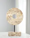 Jamie Young Soleil Marble Decorative Stand In Cream