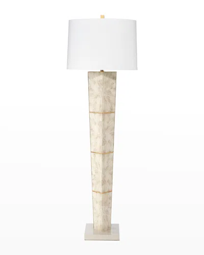 Jamie Young Spectacle Floor Lamp In Horn Lacquer W/ Gold Leaf Accents
