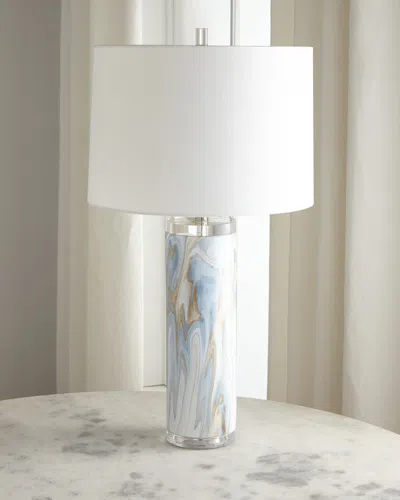 Jamie Young Swirl Ceramic Table Lamp In Blue/white