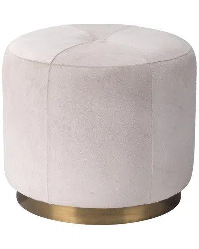 Jamie Young Thackeray Round Pouf In White