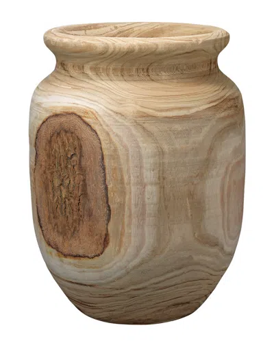 Jamie Young Topanga Wooden Vase In Natural