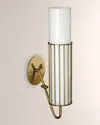 Jamie Young Torino Wall Sconce In Antique Brass And Opaque White Milk Glass