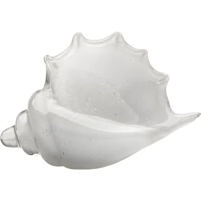 JAMIE YOUNG JAMIE YOUNG TRITON HAND BLOWN DECORATIVE GLASS SHELL, GREY