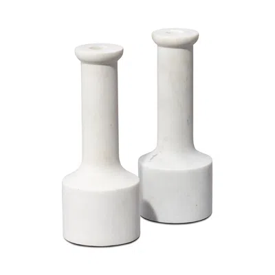 Jamie Young Trumpet Candlesticks, Set Of 2 In White