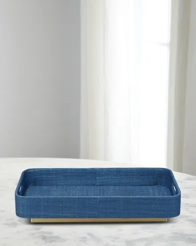 Jamie Young Utopia Footed Tray In Blue