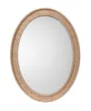 Jamie Young Valley Raffia Oval Wall Mirror In Brown