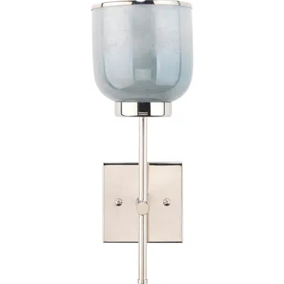 JAMIE YOUNG JAMIE YOUNG VAPOR SINGLE SCONCE, NICKEL AND BLUE OPAL METALLIC GLASS