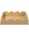 Jamie Young Wonderland Scalloped Small Decorative Raffia Tray In Brown