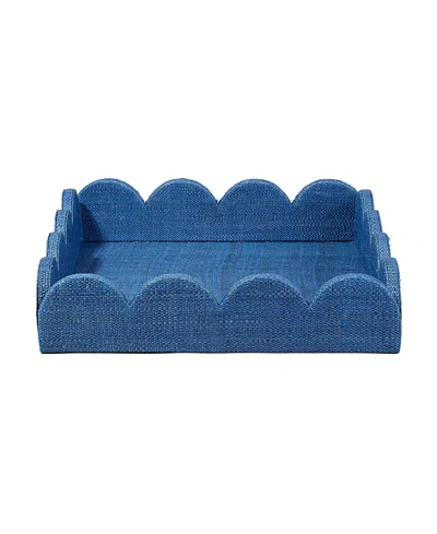 JAMIE YOUNG WONDERLAND SCALLOPED SMALL DECORATIVE RAFFIA TRAY