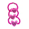 Jamie's Jems Design Women's Blessed Mom Beaded Stretch Bracelet In Hot Pink