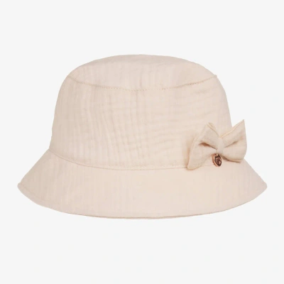 Jamiks Kids' Girls Beige Organic Cotton Sun Hat