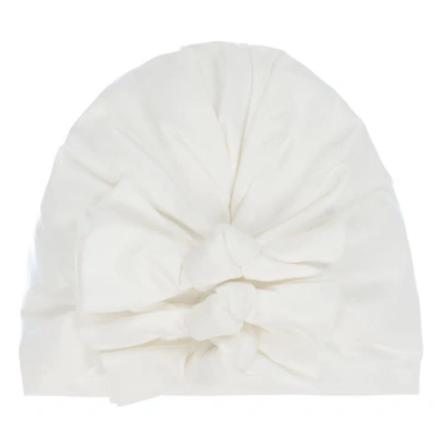 Jamiks Kids' Girls Ivory Cotton Jersey Turban In White