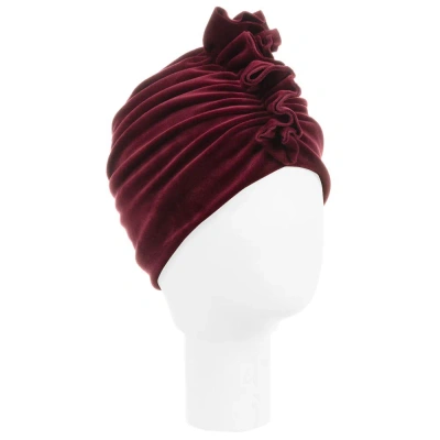 Jamiks Kids' Girls Red Velour Turban In Brown