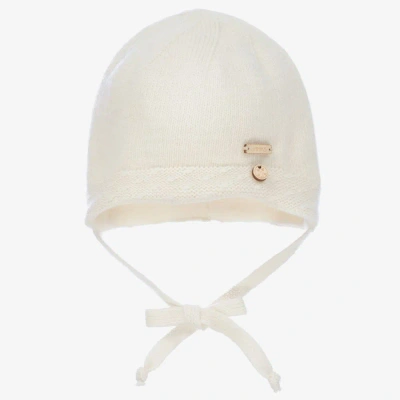 Jamiks Babies' Ivory Wool Knitted Hat