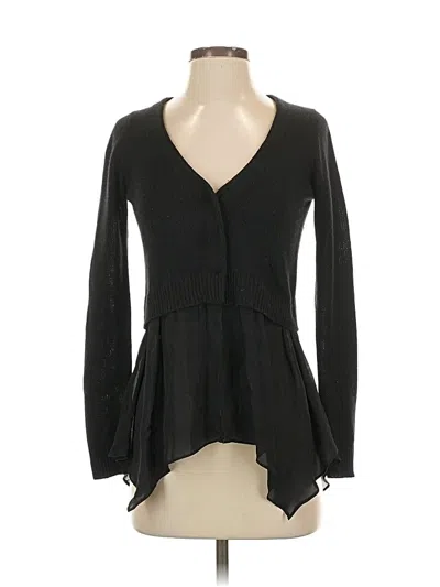 Pre-owned Jamison Silk Cardigan Sweater In Black