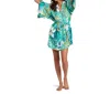 Jams World Short Kimono Robe In Garden Isle In Green