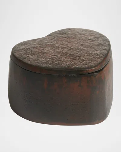 Jan Barboglio Amor Cast Iron Heart Box In Brown