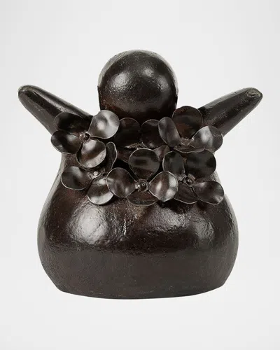 Jan Barboglio Angel Con Flores Bank In Brown