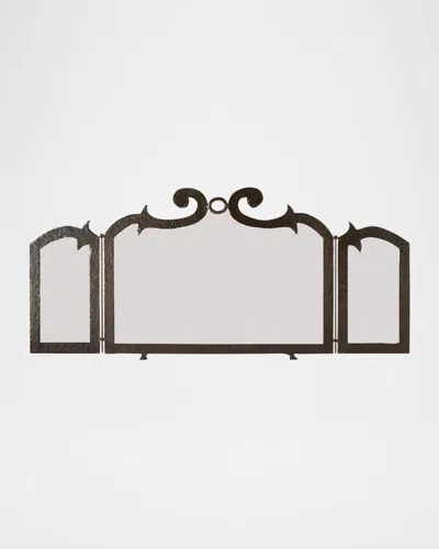 Jan Barboglio Argolla 3-panel Fireplace Screen In Brown