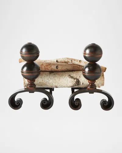 Jan Barboglio Aristocrat Andirons Set In Brown
