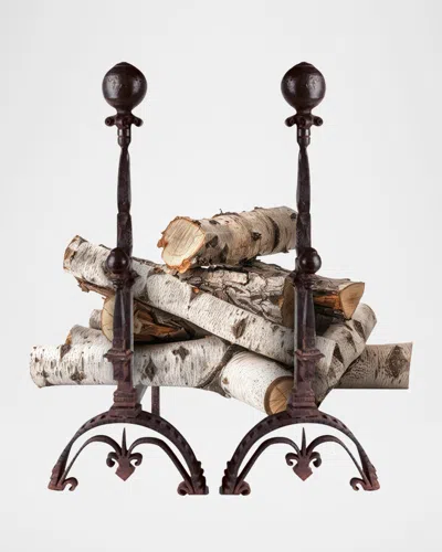 Jan Barboglio Ballin Andirons Set In Brown