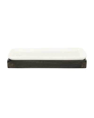 Jan Barboglio Ceramica Blanca Chica Platter In Black