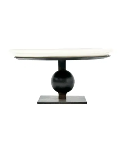 Jan Barboglio Ceramica Blanca Redonda Servidor Platter In Black