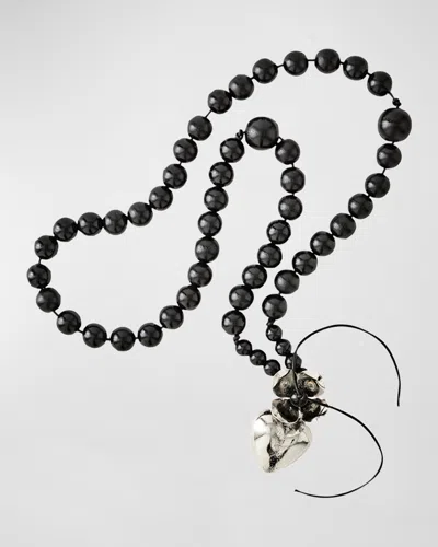 Jan Barboglio Corazon D & Apos;noche Blessing Beads In Black