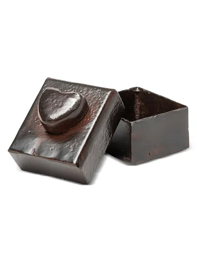 Jan Barboglio El Corazon Cast Iron Box In Brown