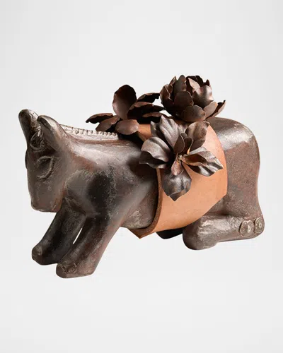 Jan Barboglio Mini Burro D'flores In Brown