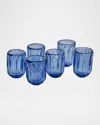 Jan Barboglio Pequenas Acanaladas Votives, Set Of 6 In Azure